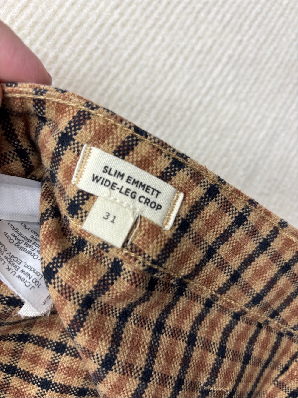MADEWELL | slim Emmett wide leg crop pants plaid 31 - Picture 6 of 7